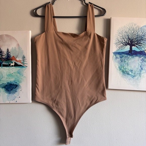 Abercrombie & Fitch Tops - Abercrombie Soft Af collection Bodysuit Grey Brown Large EUC